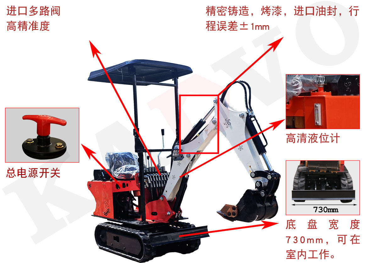 KV08小型挖掘機標(biāo)準(zhǔn)配置